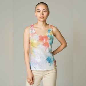 Only nine ladies tank top sequin sleeveless. NWOT. fully line medium petite